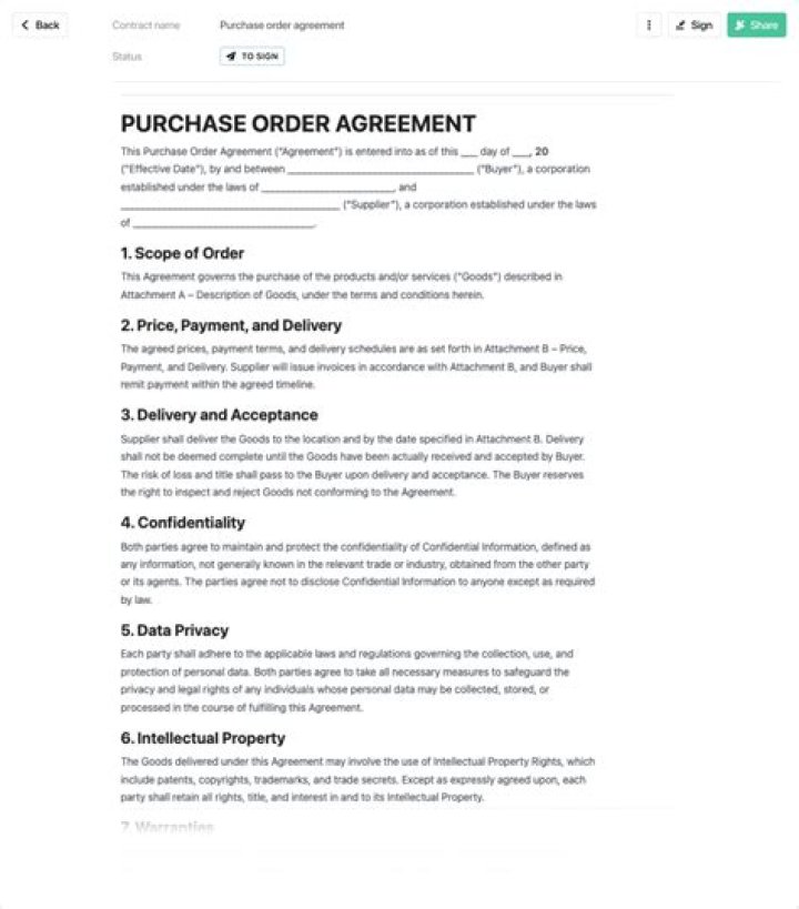 Are purchase orders executory contracts?