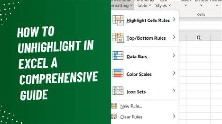 Can't unhighlight rows in excel?