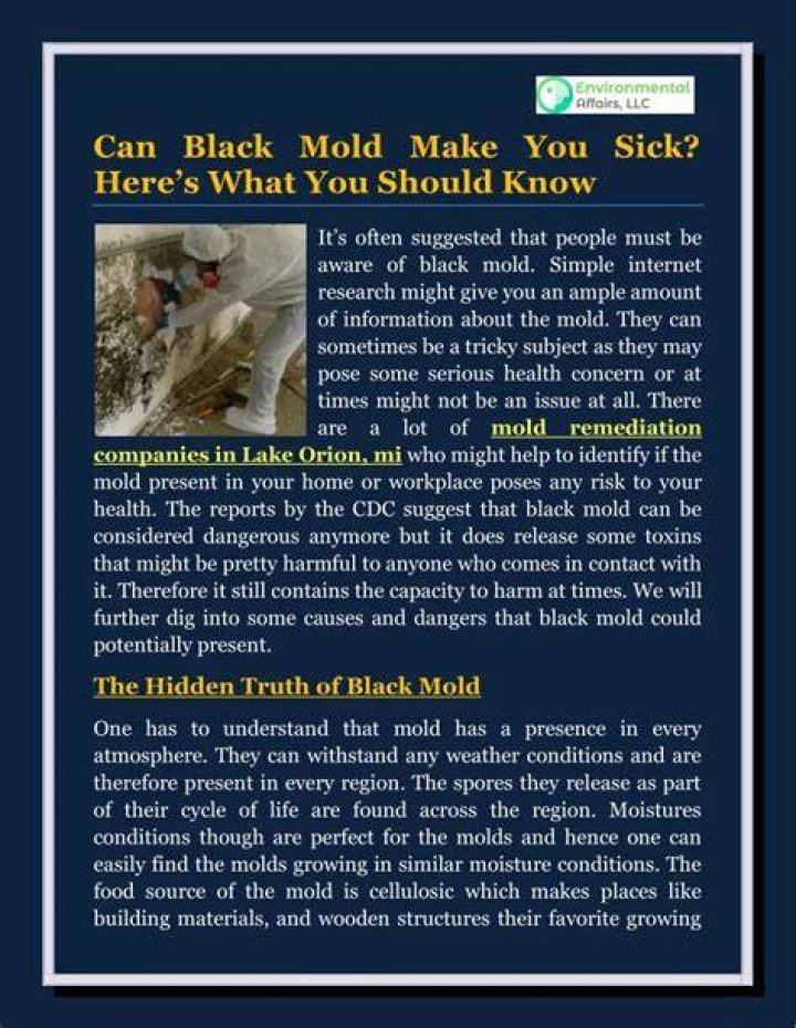 Can black mold make you sick?