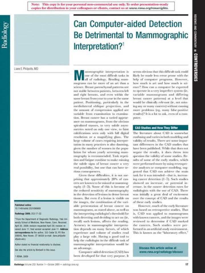 Can computer-aided detection be detrimental to mammographic interpretation?
