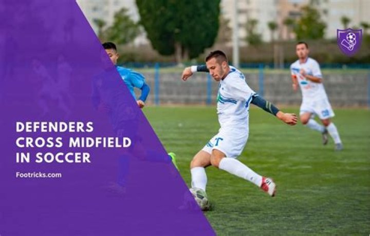 Can defense cross midfield in soccer?