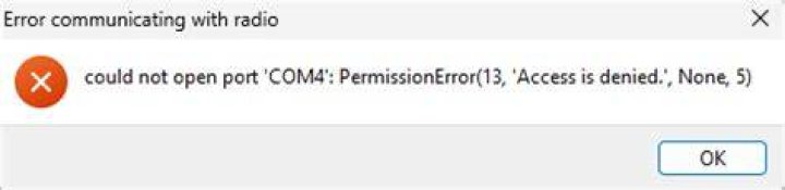 Could not open port?