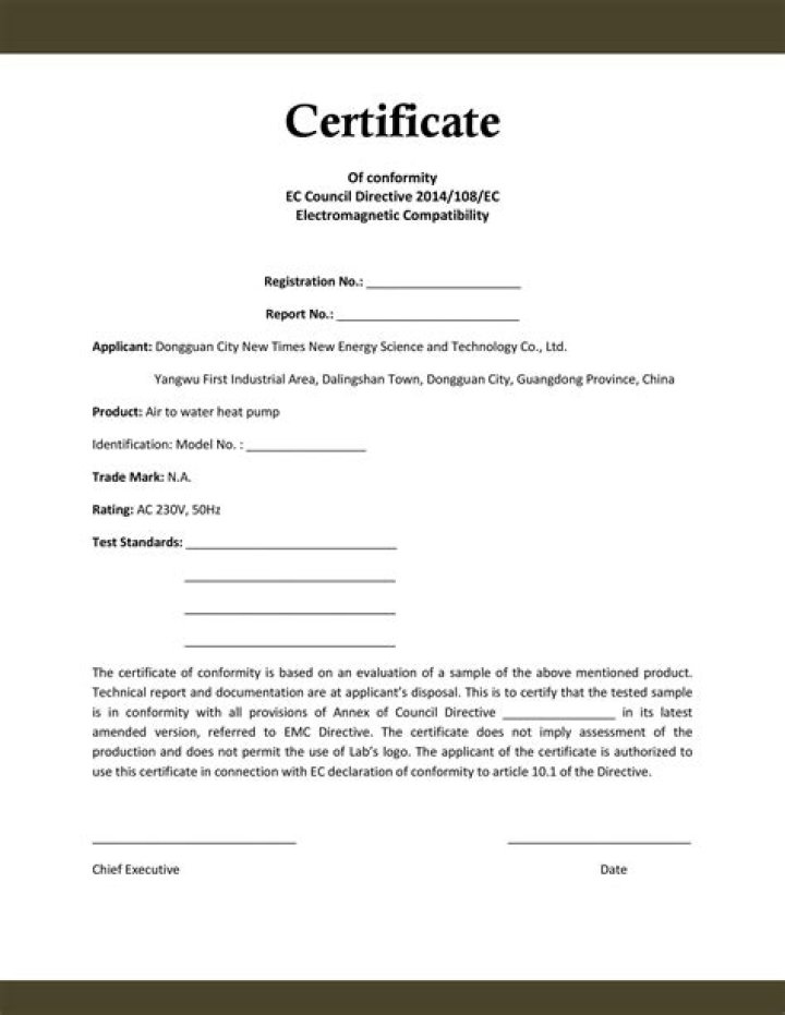 Do certificate of conformity?