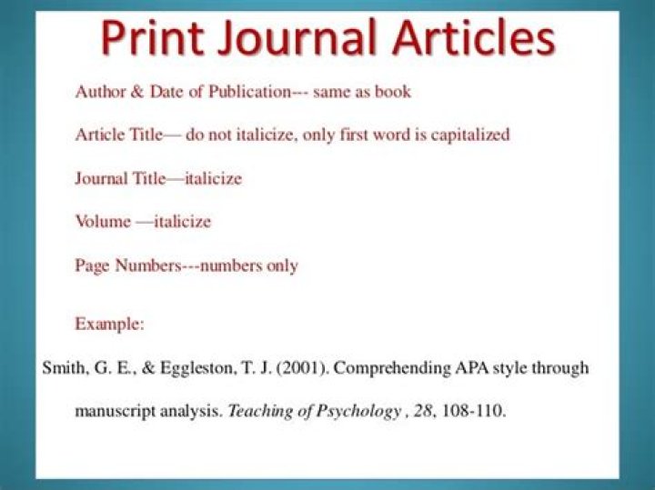 Do you italicize journal titles in apa?