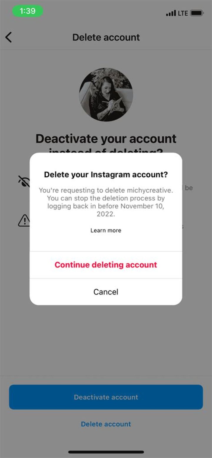 Does instagram delete account after deactivation?