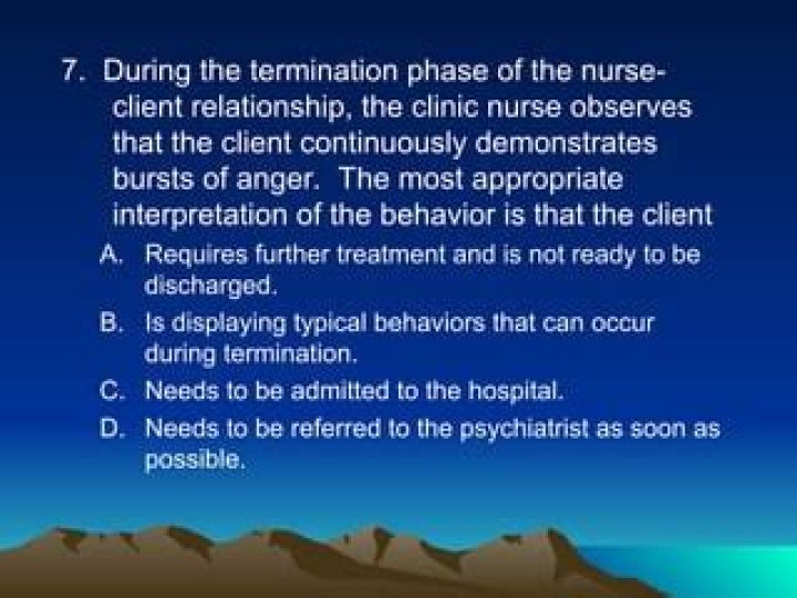 During the termination phase the client?
