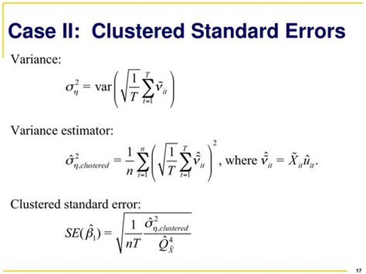 Formula for clustered standard errors?