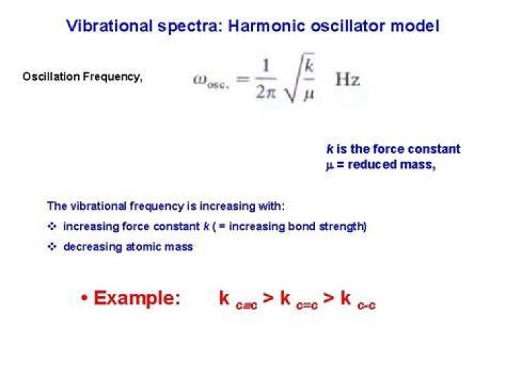 Formula for vibrational frequency?