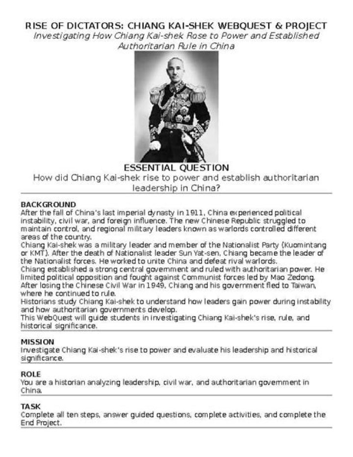 How did chiang kai shek rise to power?