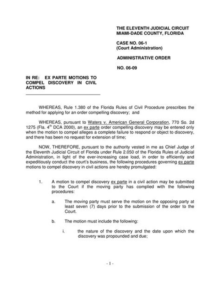How long does it take for an ex parte order?