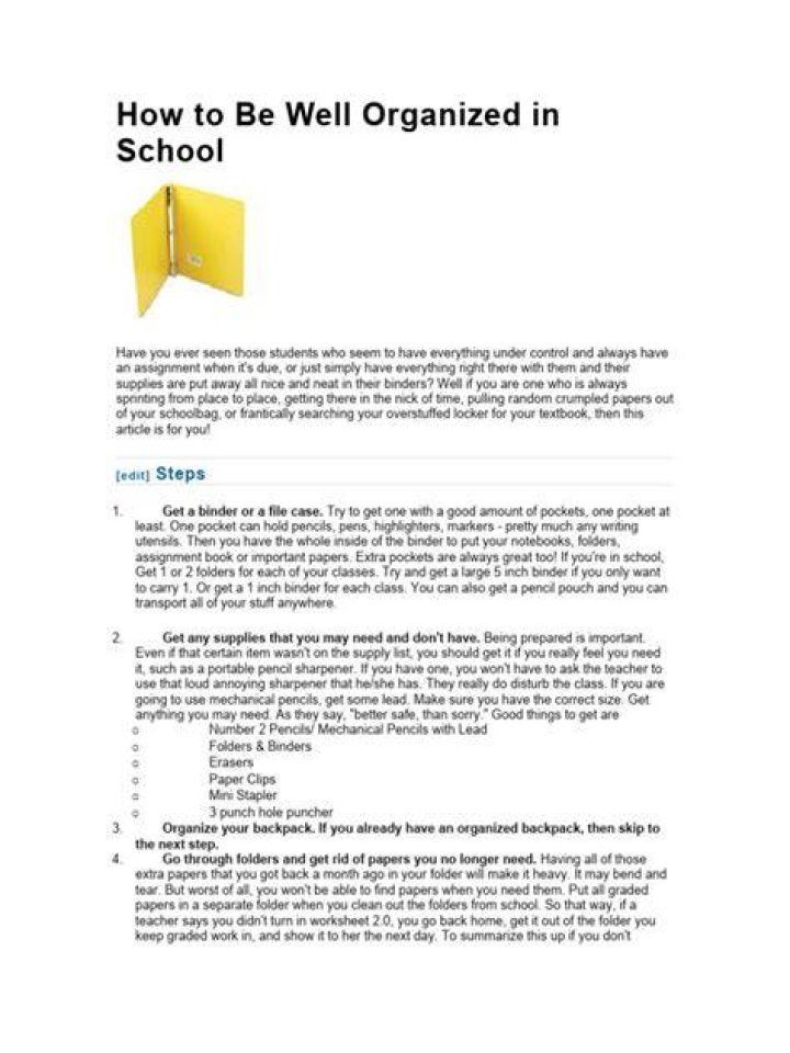How to be well organized?