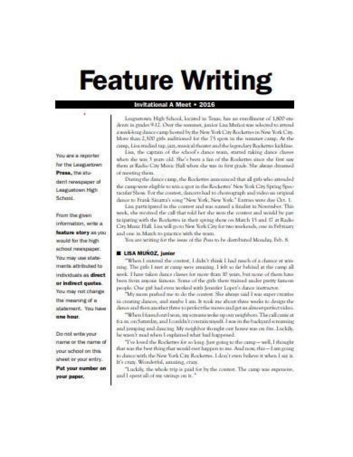How to do feature writing?