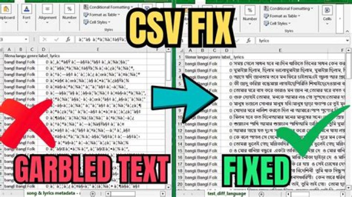 How to fix garbled text in excel?
