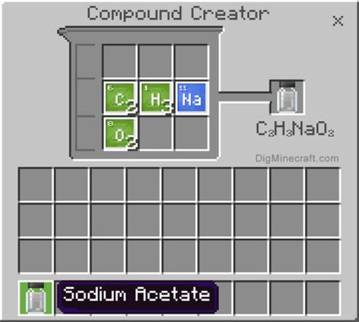 How to make sodium acetate in minecraft?