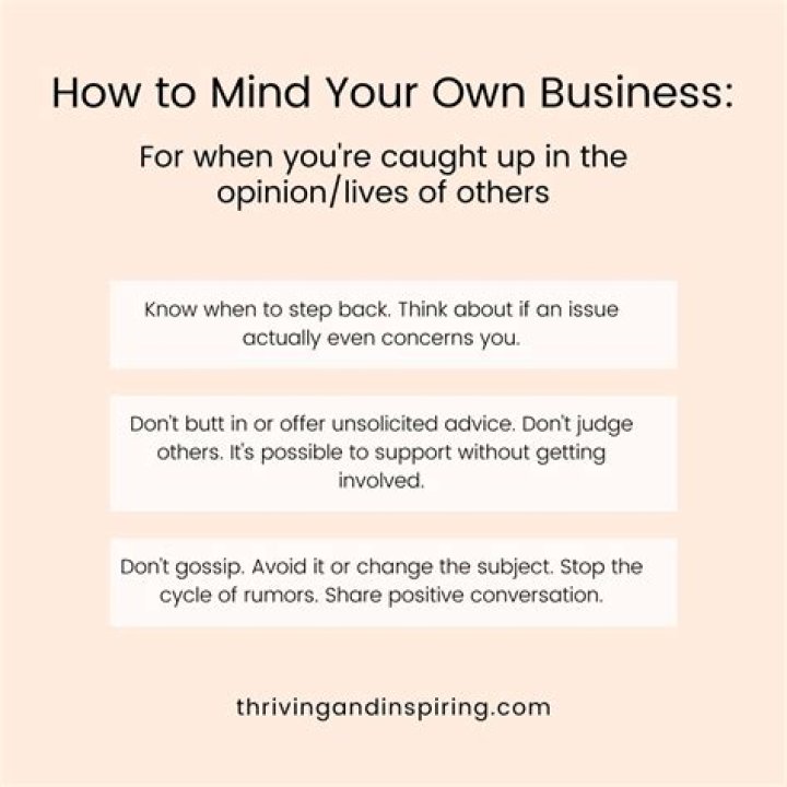 How to mind your own business in life?