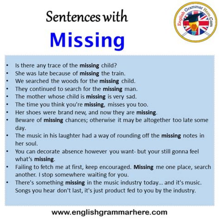 How to use missed in a sentence?