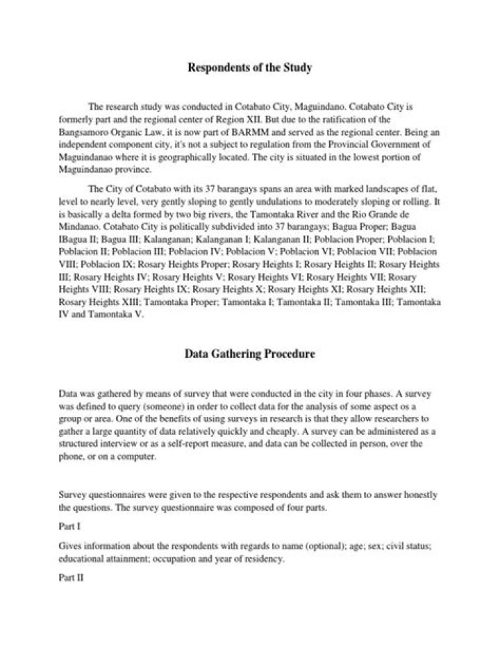 How to write respondents of the study?