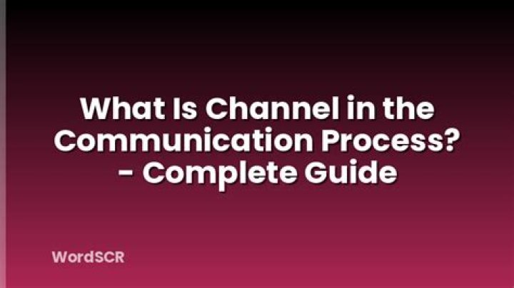 In communication what is channel?