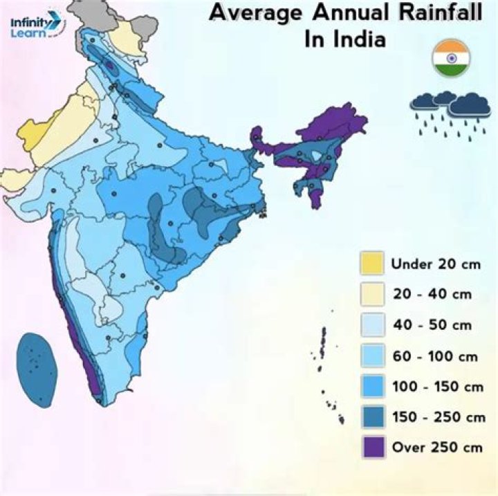 In india where is the highest rainfall?