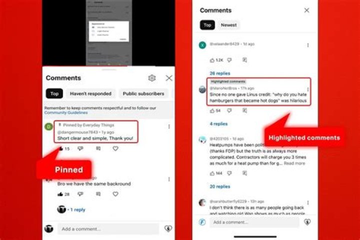 In youtube what is a highlighted comment?