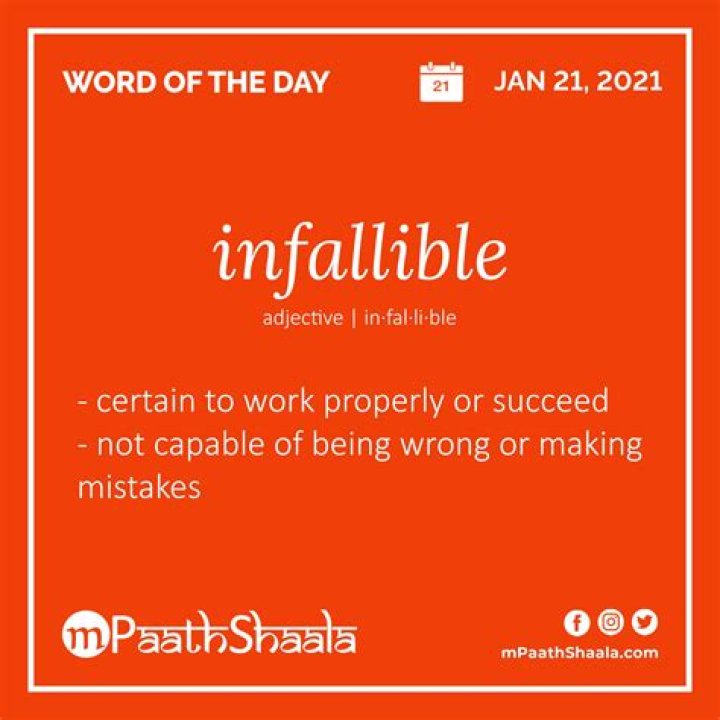 Infallibility in a sentence?
