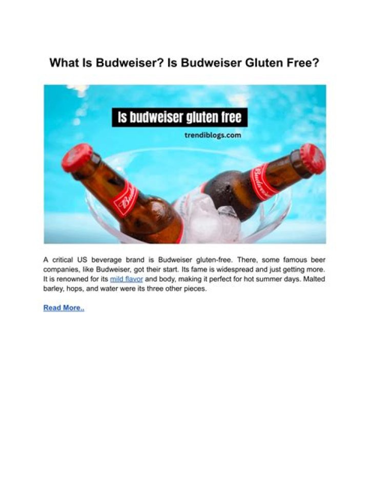 Is budweiser gluten free?