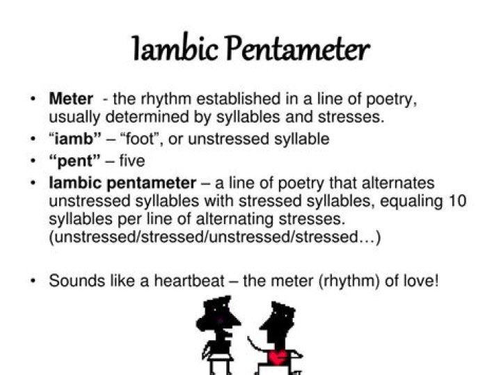 Is iambic pentameter stressed unstressed?