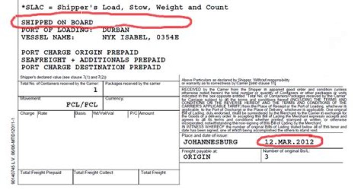 Is shipped on board?