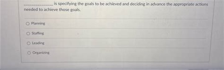 Is specifying the goals to be achieved and deciding in advance?