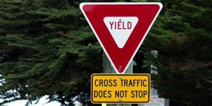 On a yield sign?