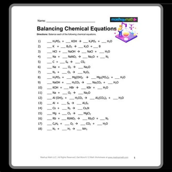 On balancing chemical equations?