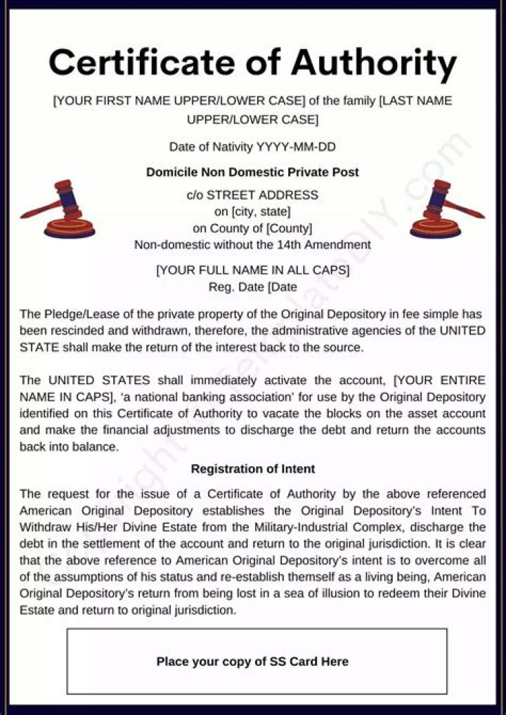 On certificate of authority?