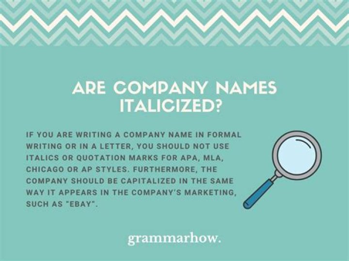 Should you italicize company names?