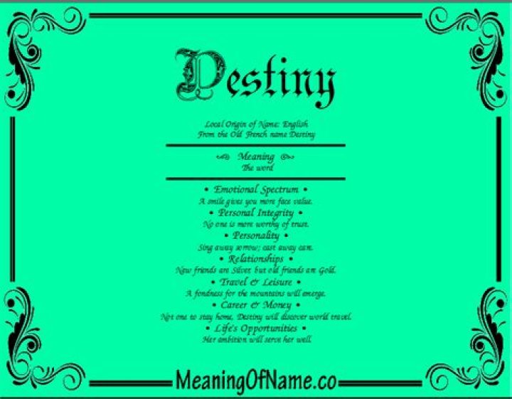 Was does destiny mean?