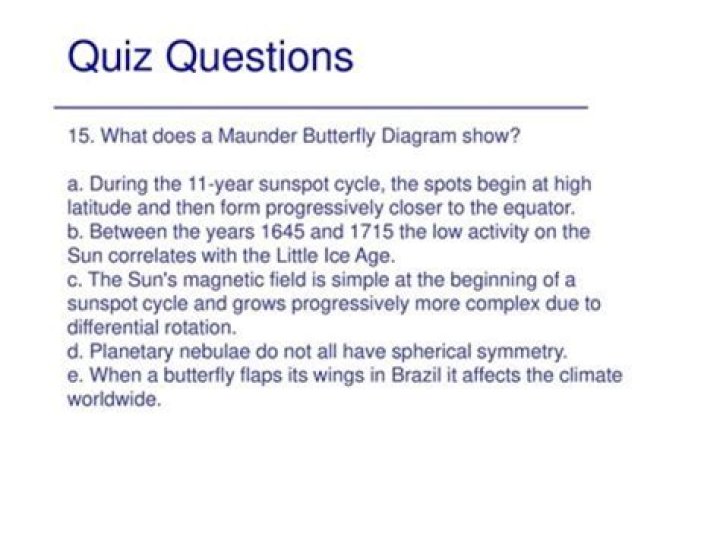 What does a maunder butterfly diagram show?