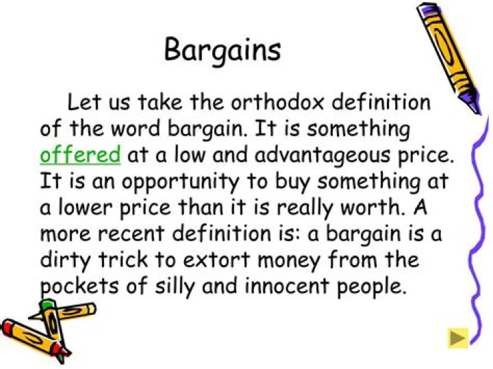 What does bargain mean?