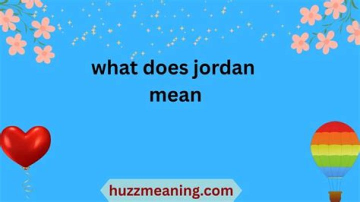 What does jordan mean in greek?