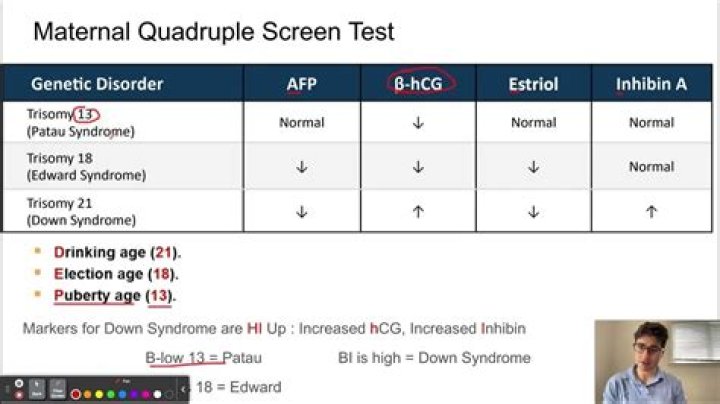 What does quad screen test for?