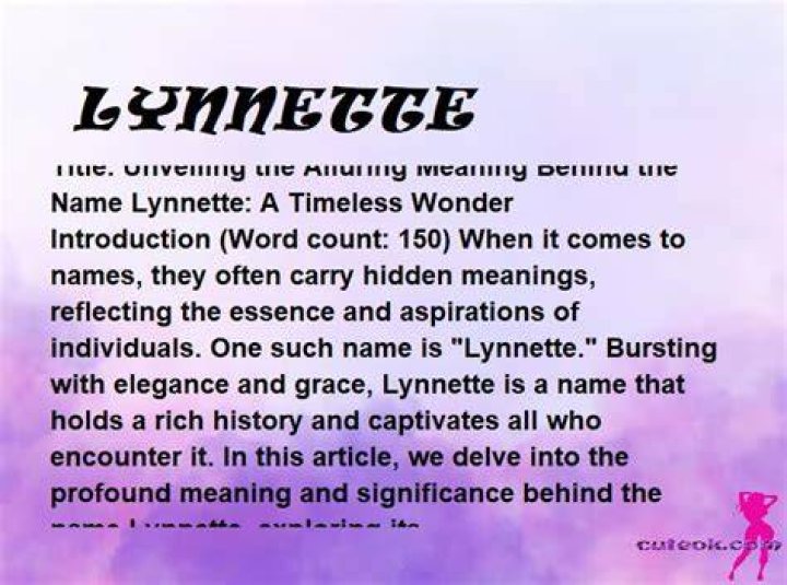 What does the name lynnette mean?