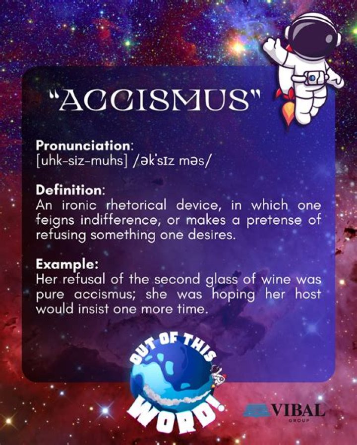 What does the word accismus mean?