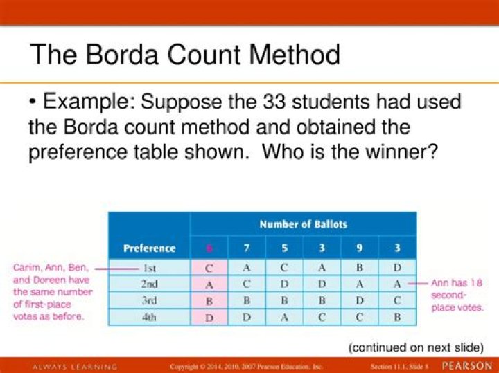 What is borda count method?
