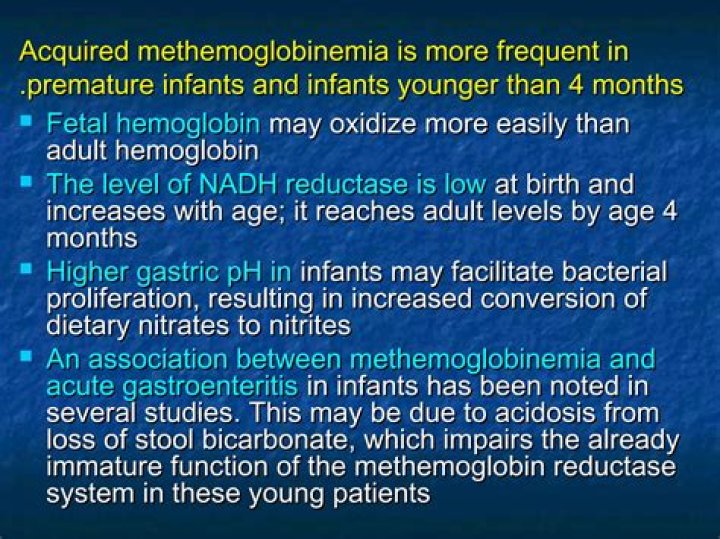 What is methemoglobinemia in infants?