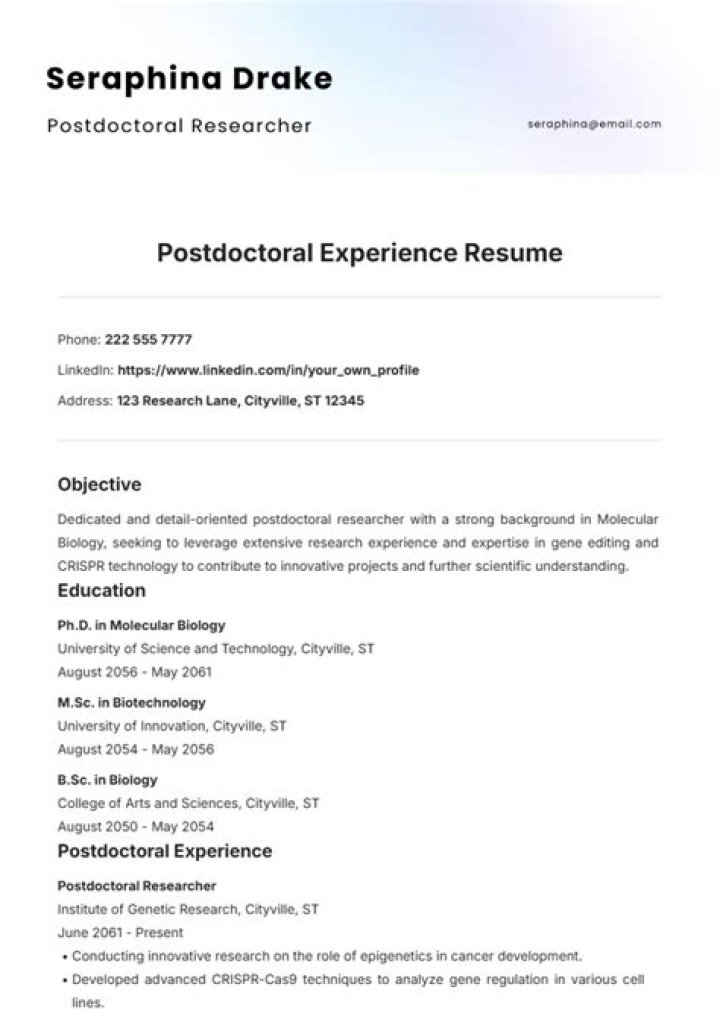 What is postdoctoral experience?