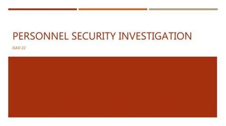What personnel security investigation?