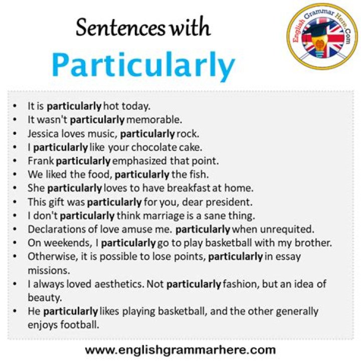 Whats a good sentence for particularly?