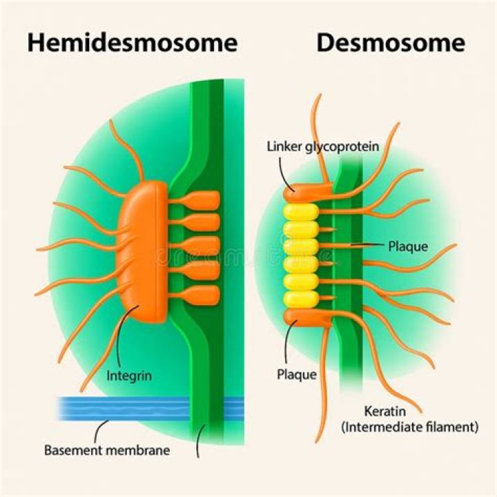 Whats the difference between desmosome and hemidesmosome?