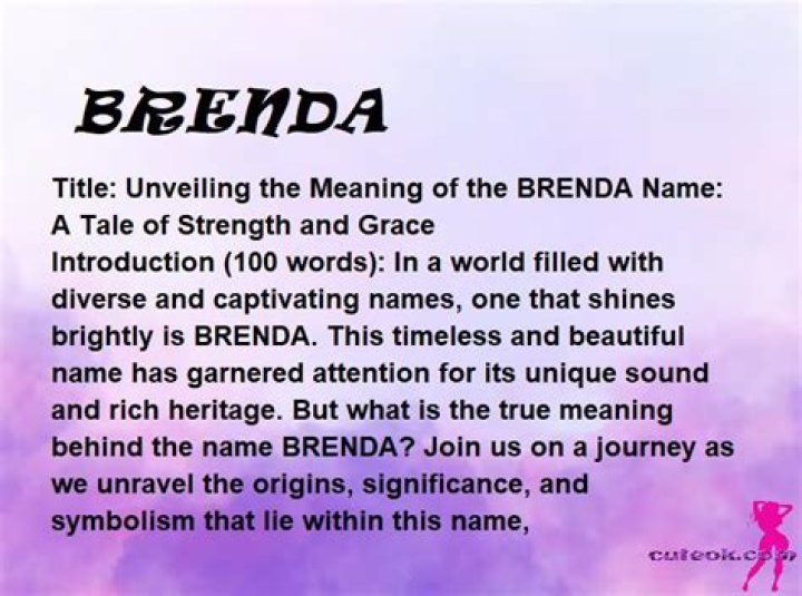 Whats the meaning of brenda?