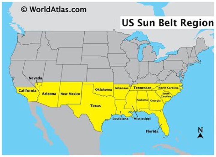 Whats the sunbelt states?