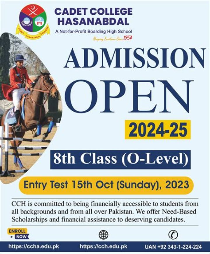 When cadet college admission?