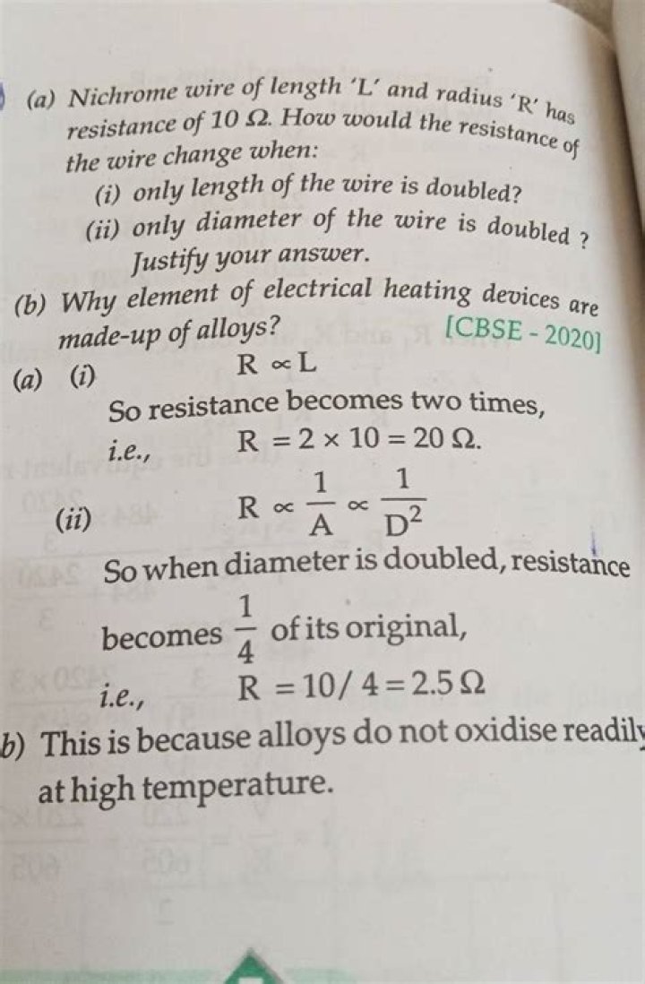 When diameter is doubled resistance?